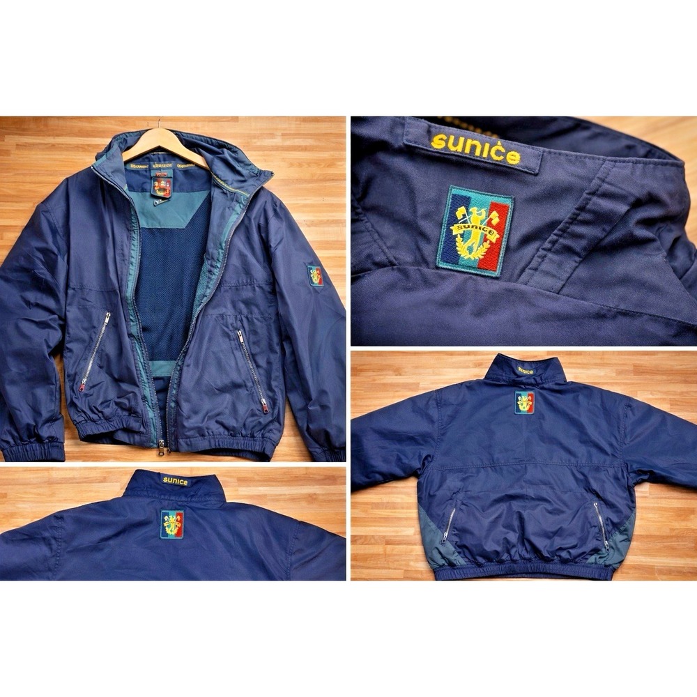 Sunice Mens Medium Navy Blue Full Zip Golf Windbreaker Jacket Lightweight